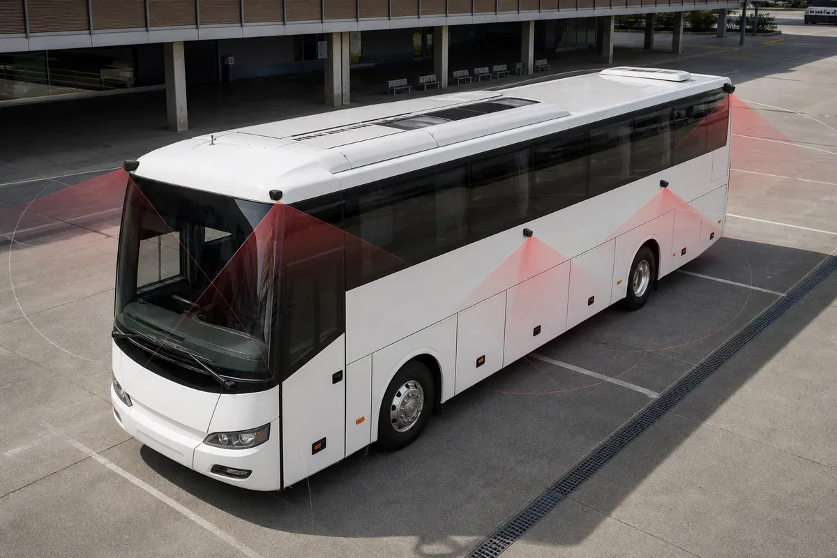 Otobüs dış çevresinde kamera montaj noktaları